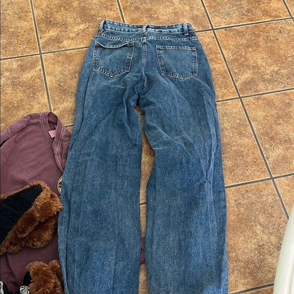 Shein High Rise Wide Leg Blue Distressed Women's Jeans Size 4 - Picture 6 of 6